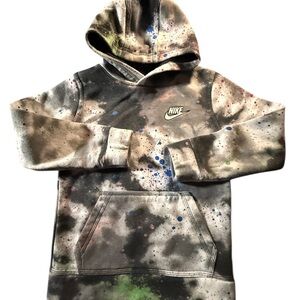 Nike Kids Black & Green Splatter Hoodie – Size 6